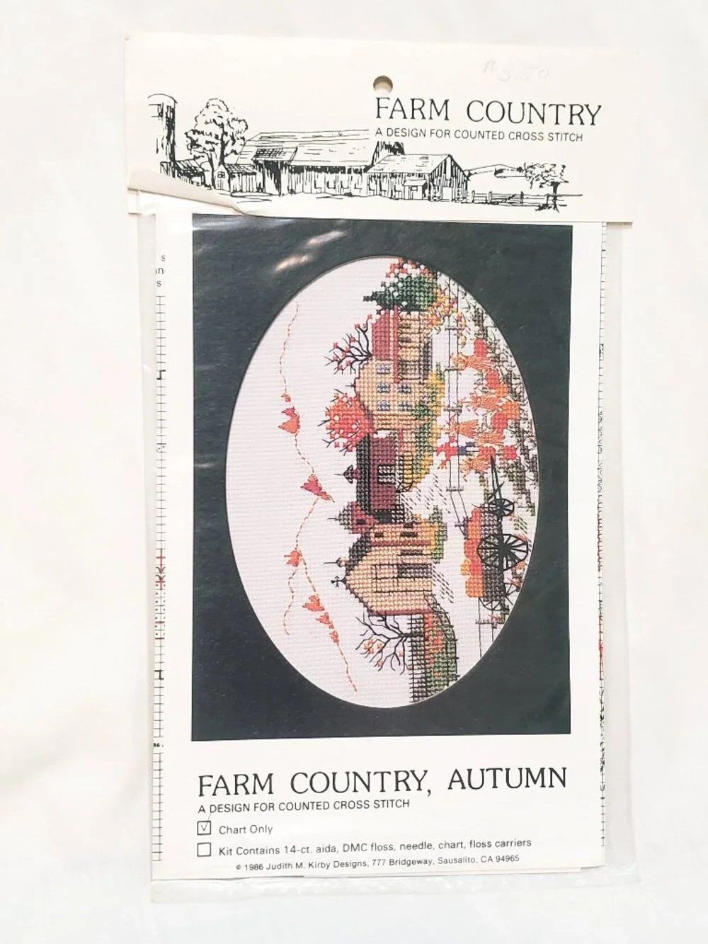 Farm Country Autumn Pumpkins Barn House Cross Stitch Pattern 1986 Judith M Kirby